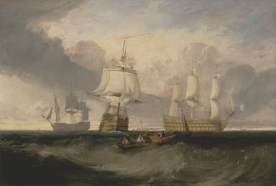 La Vittoria che ritorna da Trafalgar, in tre posizioni da Joseph Mallord William Turner